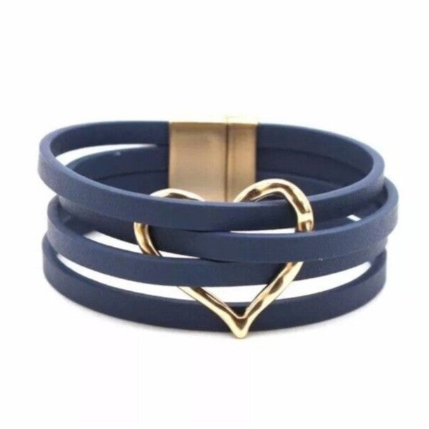 Meerlagig O-lederen wikkelarmband