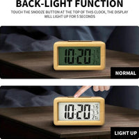 Houten Digitale Alarmklok – LED Display met Temperatuur en Datum