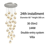 AstraLumen Glazen Bol Trap Chandelier Verhoogt Trapverlichting