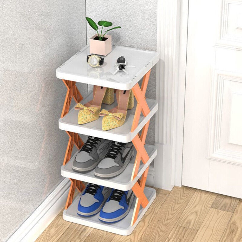 Verticale Schoenenrek – ruimtebesparend, 3 tot 8 niveaus, in Oranje, Blauw of Groen
