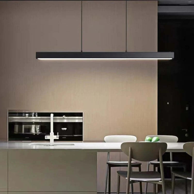 Arisha Moderne LED Hanglamp Lineair Zwart/Bruin Eetkamer Metaal