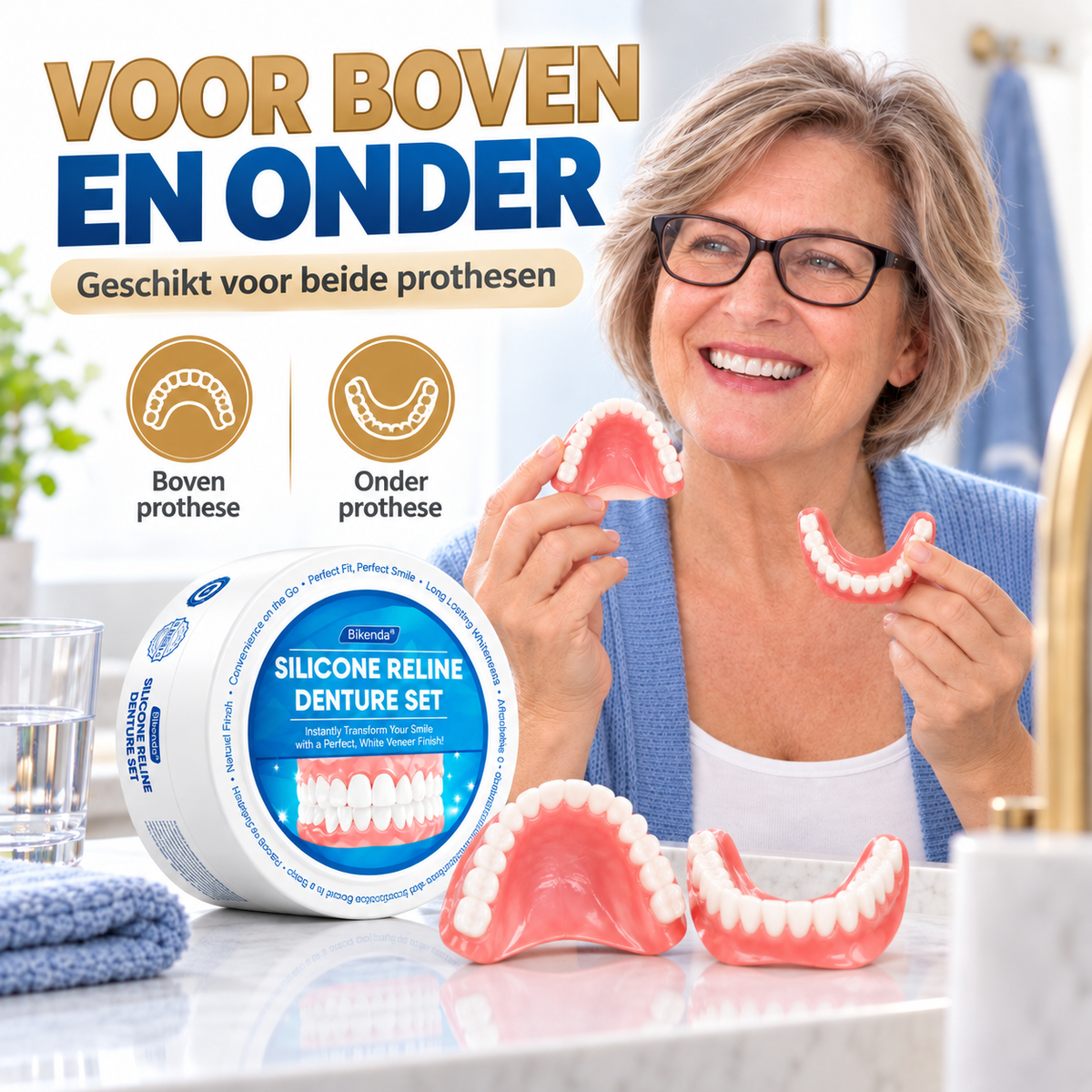 Bikenda | Voordelige Siliconen Reline-Set voor je Kunstgebit Thuis