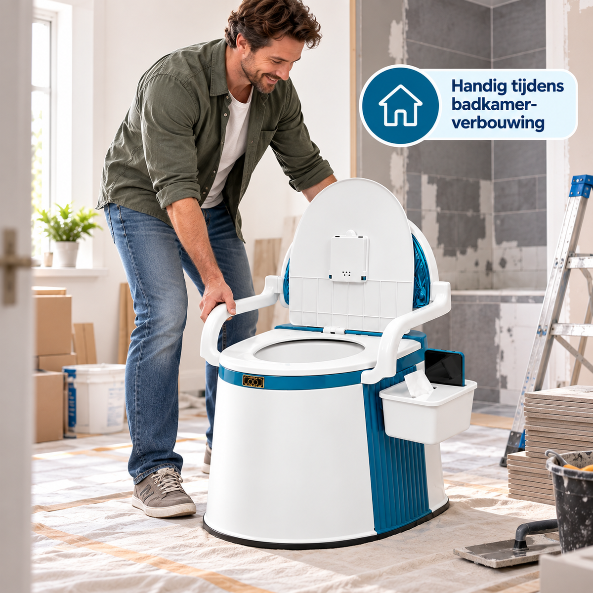 Draagbaar Toilet voor Verbouwing, Renovatie & Klussen