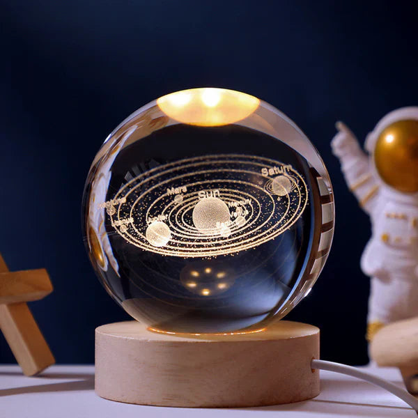Luminescente Bol met 3D Gravure van Planeet