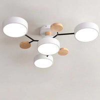 Muto Plafondlamp Hout Modern Rond LED Wit Slaap-/Woonkamer