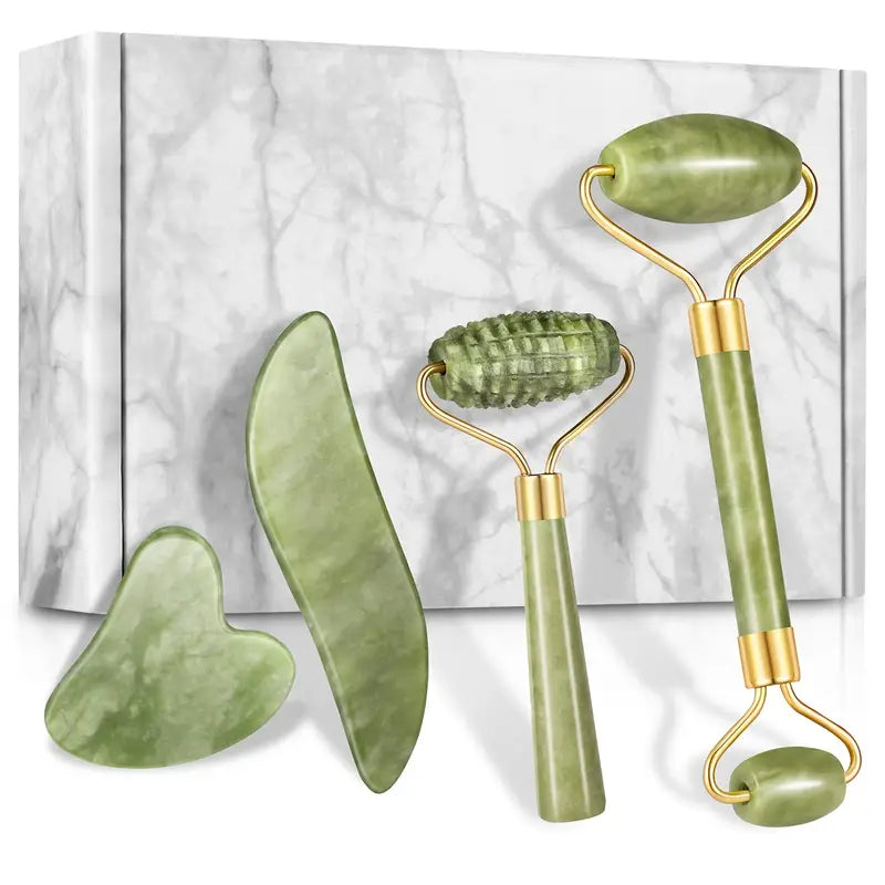 RollPro | Jade Gua Sha Gezichtsmassage Roller Set (4PCS)