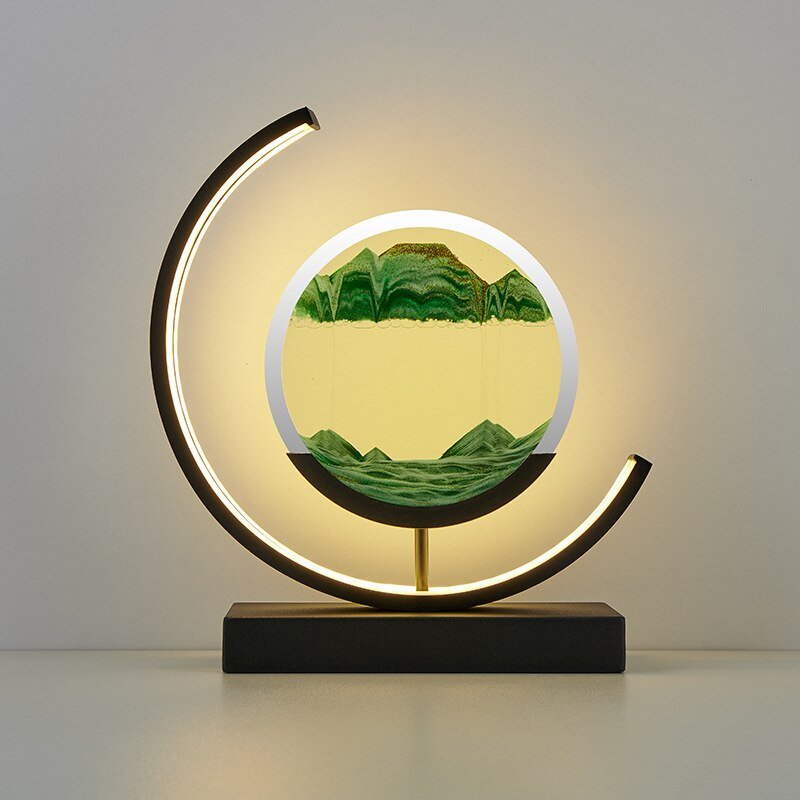 Deko LED Tafellamp | Moderne Designer Lamp | Zandbeeld om te Draaien | SandScape