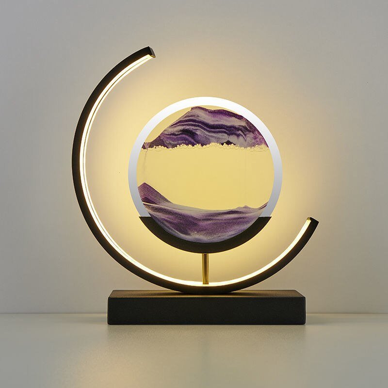 Deko LED Tafellamp | Moderne Designer Lamp | Zandbeeld om te Draaien | SandScape
