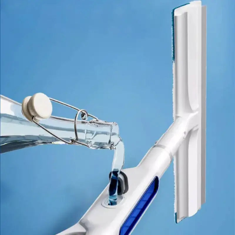 Glazen wisser | Telescopische Spray & Scrub Ervaar een vlekkeloze reiniging met ingebouwde spray en microvezeltechnologie.