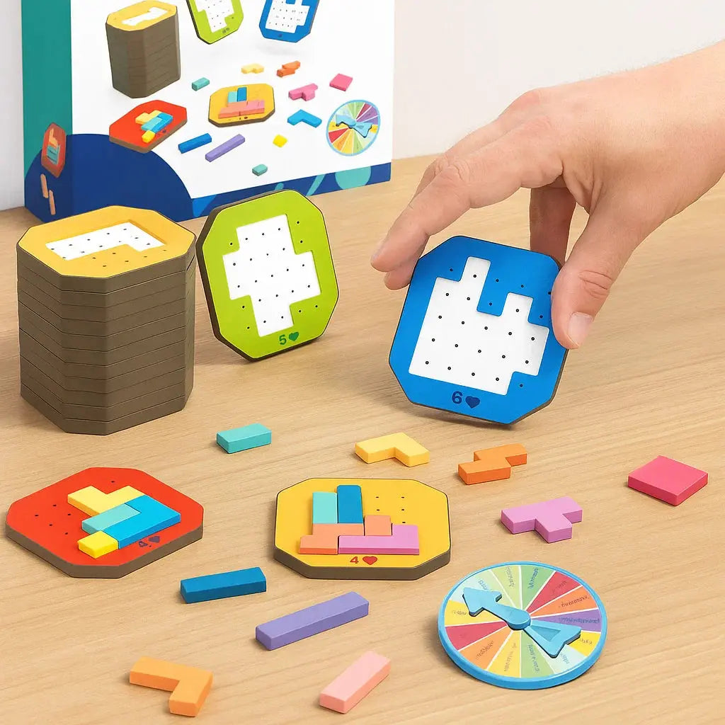 BrainBuild™ | Logisch puzzelspel voor kinderen & gezin, 108 blokken + 20 taken