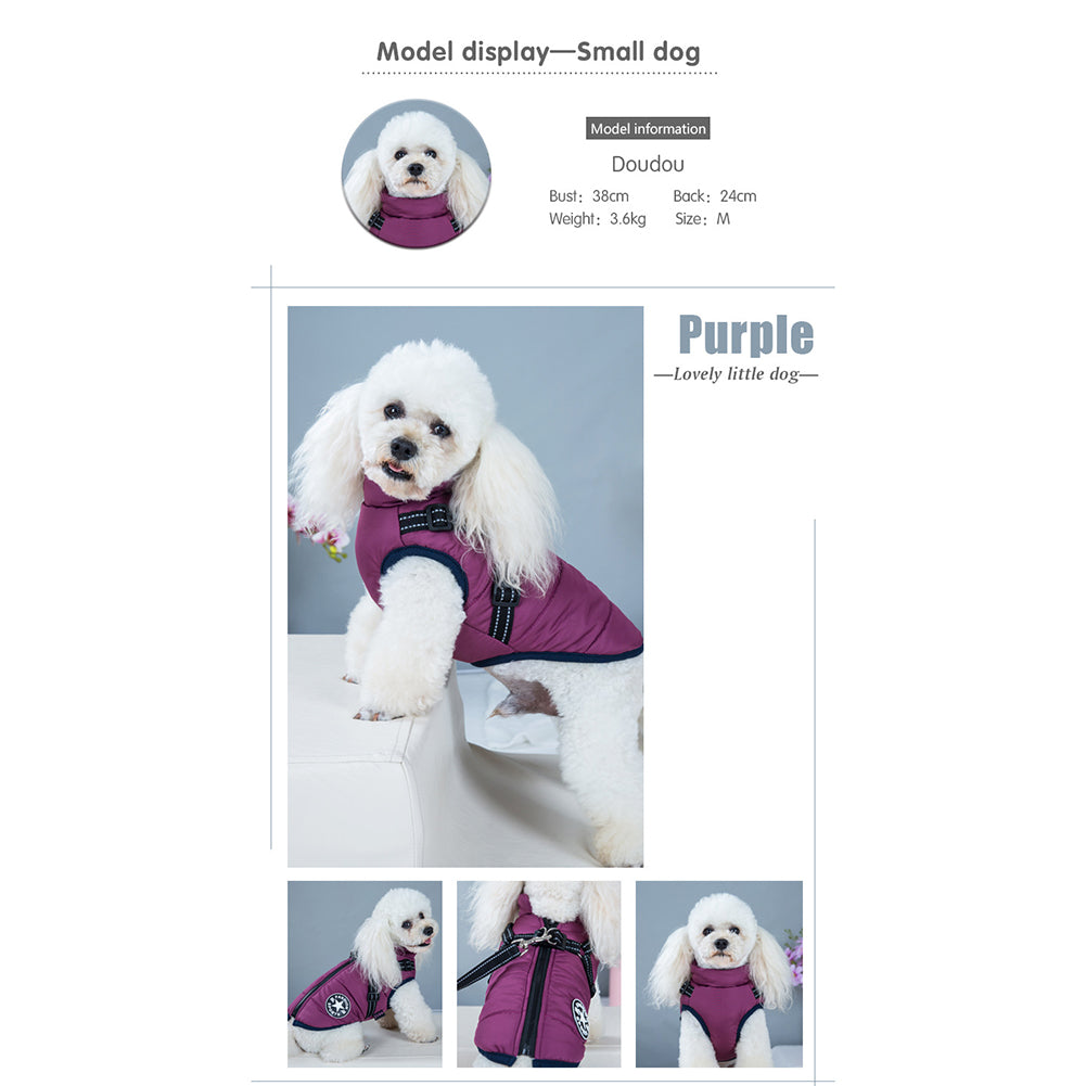 WoofGuard - Winterjack met geïntegreerde harnas