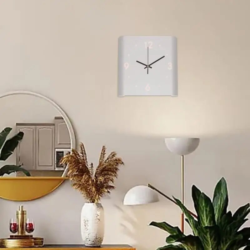 Dubbelzijdige Vierkante Wandklok | Verlicht Minimalistisch Ontwerp