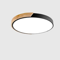 Minimalistische Ronde LED Plafondlamp met Houtdecor – Modern Design, Dimbaar
