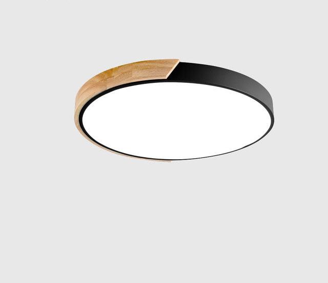 Minimalistische Ronde LED Plafondlamp met Houtdecor – Modern Design, Dimbaar