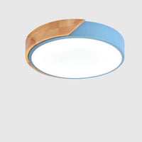 Minimalistische Ronde LED Plafondlamp met Houtdecor – Modern Design, Dimbaar