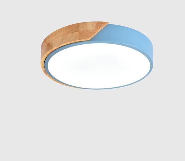 Minimalistische Ronde LED Plafondlamp met Houtdecor – Modern Design, Dimbaar