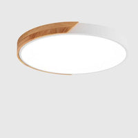 Minimalistische Ronde LED Plafondlamp met Houtdecor – Modern Design, Dimbaar