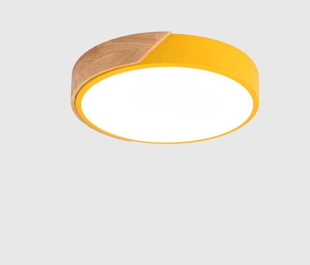 Minimalistische Ronde LED Plafondlamp met Houtdecor – Modern Design, Dimbaar