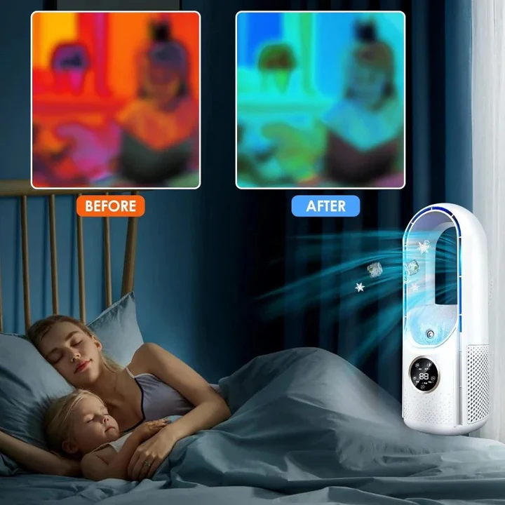 Bladeloze, stille, draagbare airconditioner