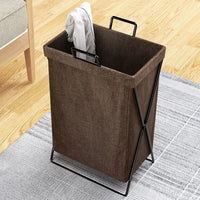 Vouwbare Wasmand met Stalen Frame en Geweven Opbergzak