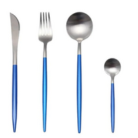 LUXUEUS RVS-24-DELIGEN GOUDE-ZILVER BESTECKSET