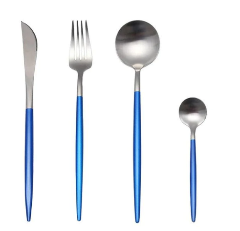 LUXUEUS RVS-24-DELIGEN GOUDE-ZILVER BESTECKSET