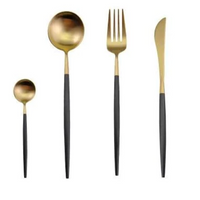LUXUEUS RVS-24-DELIGEN GOUDE-ZILVER BESTECKSET