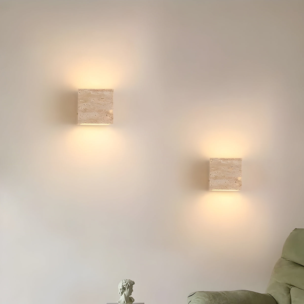 Travertijn Steen Minimalistische Buiten LED Wandlamp