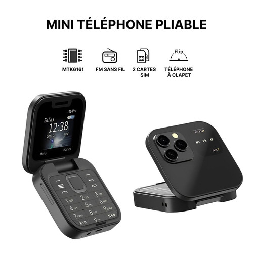 Skanto | Opvouwbare Flip-Telefoon Dual SIM | 1,77" Scherm | 1000 mAh | Micro USB