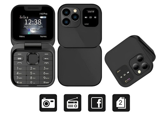 Skanto | Opvouwbare Flip-Telefoon Dual SIM | 1,77" Scherm | 1000 mAh | Micro USB