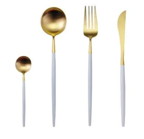 LUXUEUS RVS-24-DELIGEN GOUDE-ZILVER BESTECKSET