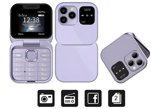 Skanto | Opvouwbare Flip-Telefoon Dual SIM | 1,77" Scherm | 1000 mAh | Micro USB