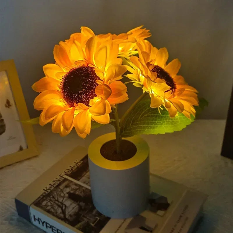 Oplaadbare Zonnebloem Nachtlamp