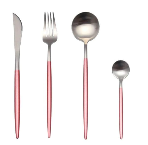 LUXUEUS RVS-24-DELIGEN GOUDE-ZILVER BESTECKSET