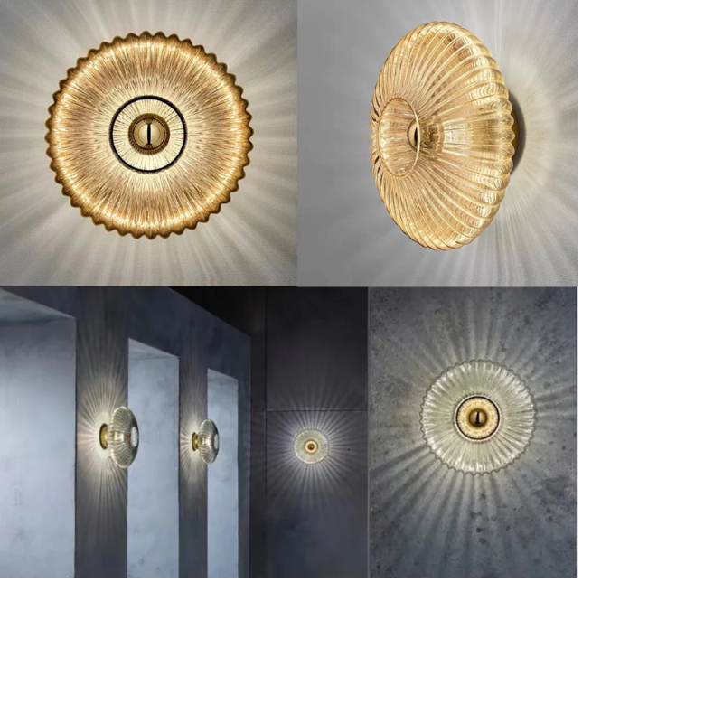 AuraFlow – Moderne glazen wandlamp met golvende lampenkap
