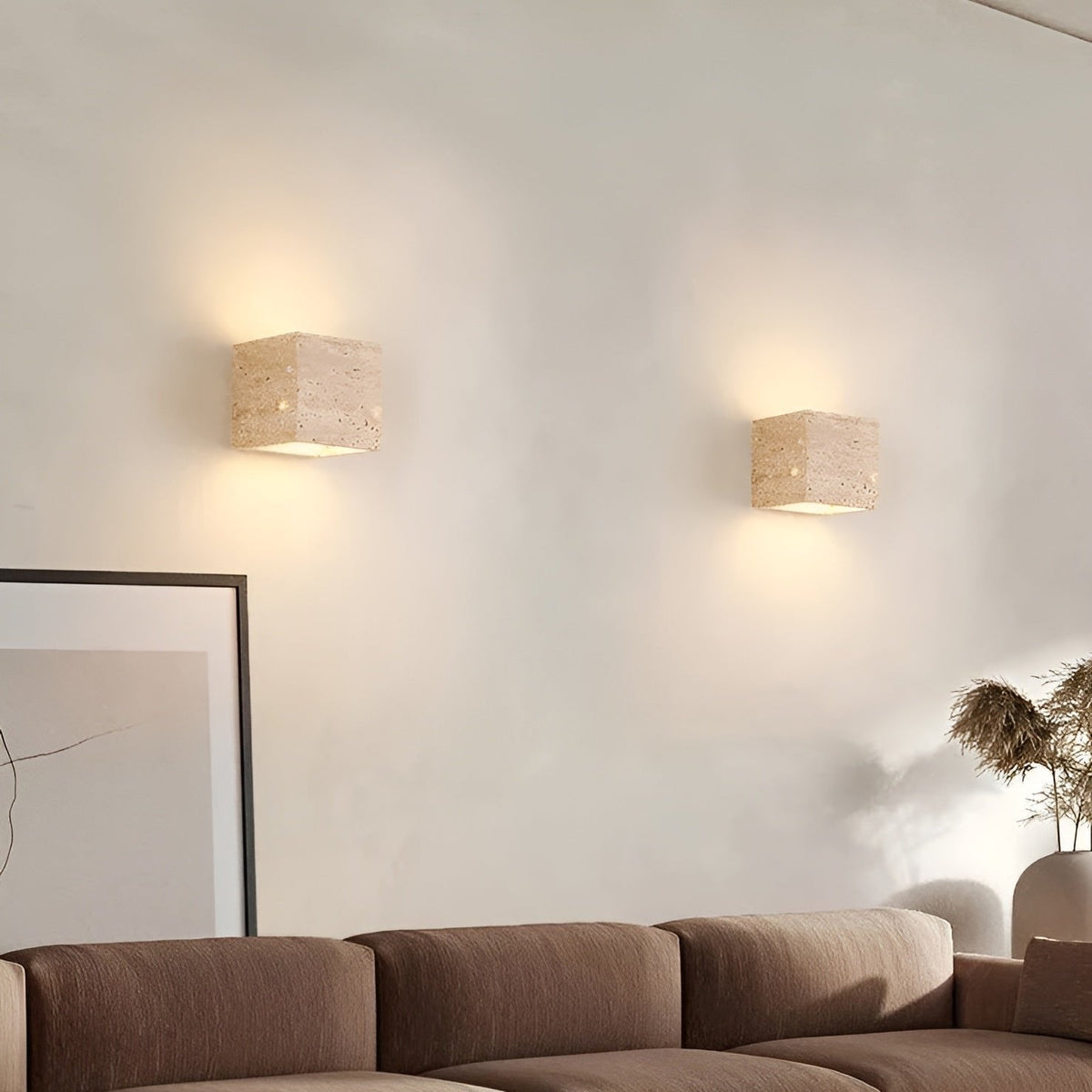 Travertijn Steen Minimalistische Buiten LED Wandlamp