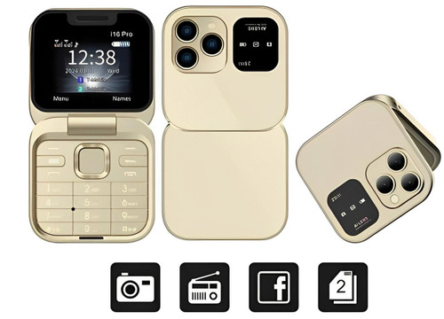 Skanto | Opvouwbare Flip-Telefoon Dual SIM | 1,77" Scherm | 1000 mAh | Micro USB