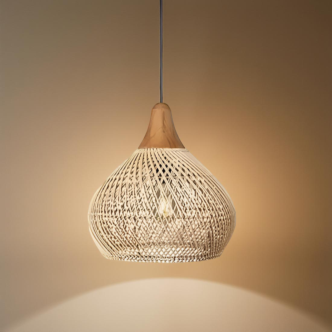 Boho Stijl Rieten Hanglamp