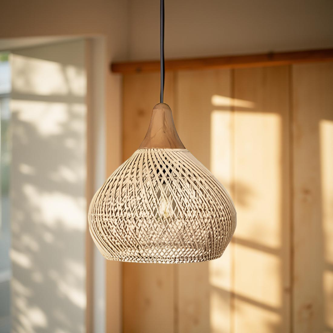 Boho Stijl Rieten Hanglamp