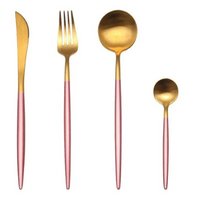 LUXUEUS RVS-24-DELIGEN GOUDE-ZILVER BESTECKSET