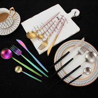 LUXUEUS RVS-24-DELIGEN GOUDE-ZILVER BESTECKSET