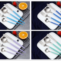 LUXUEUS RVS-24-DELIGEN GOUDE-ZILVER BESTECKSET