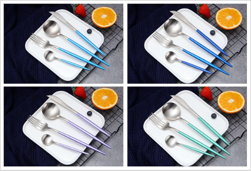 LUXUEUS RVS-24-DELIGEN GOUDE-ZILVER BESTECKSET