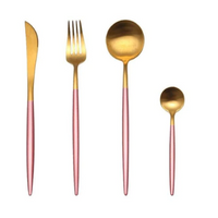 LUXUEUS RVS-24-DELIGEN GOUDE-ZILVER BESTECKSET