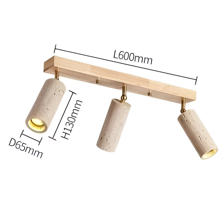 Travertin 3 Koppen Plafondlamp