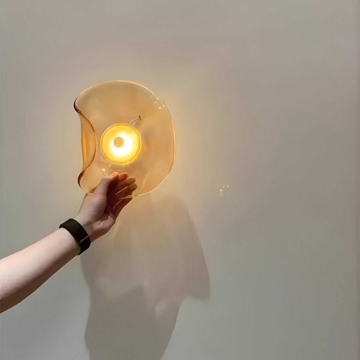 Nordic Gebogen Glas Japandi Stijl Glas LED Wandlamp