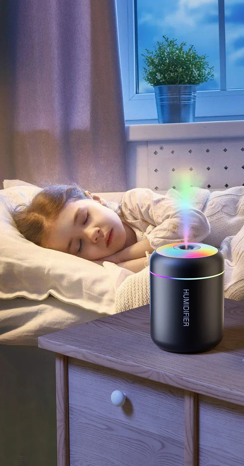 Brehn | MINI LUCHTBEVOCHTIGER MET AROMATHERAPIE - USB-AANGEDREVEN - PERFECT VOOR AUTO EN SLAAPKAMER