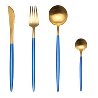 LUXUEUS RVS-24-DELIGEN GOUDE-ZILVER BESTECKSET