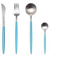 LUXUEUS RVS-24-DELIGEN GOUDE-ZILVER BESTECKSET