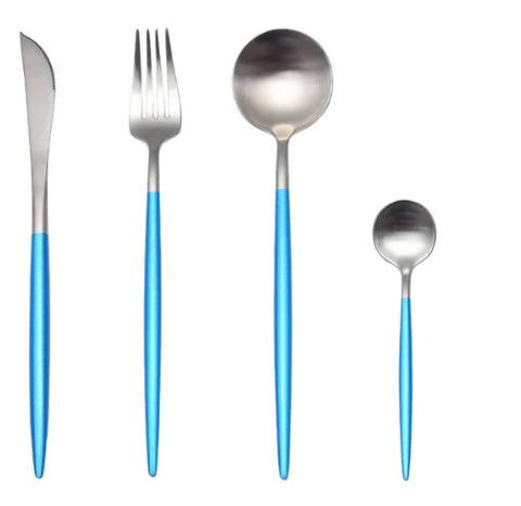 LUXUEUS RVS-24-DELIGEN GOUDE-ZILVER BESTECKSET